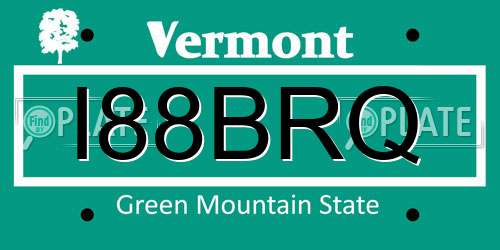 I88BRQ Vermont License Plate