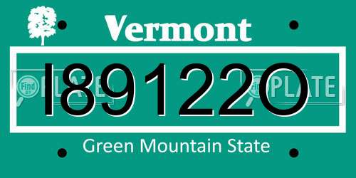 I89122O Vermont License Plate