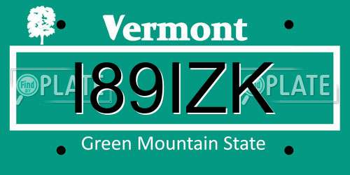 I89IZK Vermont License Plate