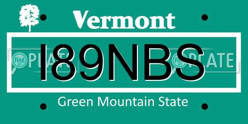 I89NBS Vermont License Plate