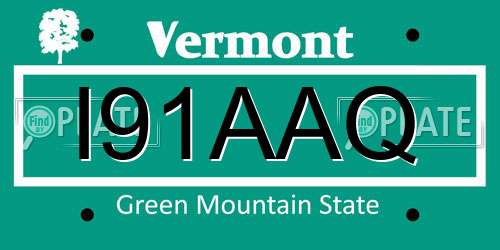 I91AAQ Vermont License Plate