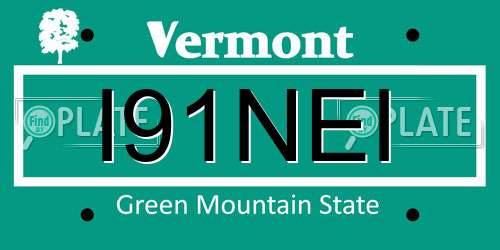 I91NEI Vermont License Plate