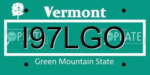 I97LGO Vermont License Plate