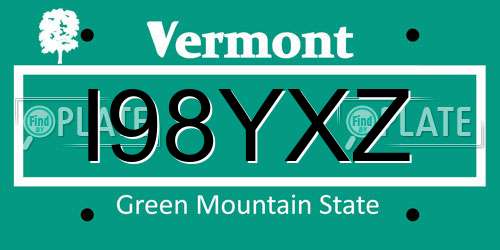 I98YXZ Vermont License Plate