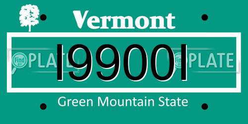 I9900I Vermont License Plate