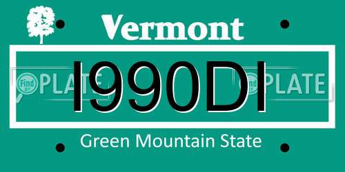I990DI Vermont License Plate
