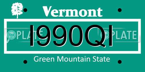 I990QI Vermont License Plate