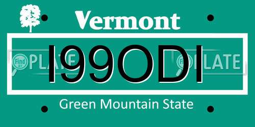 I99ODI Vermont License Plate
