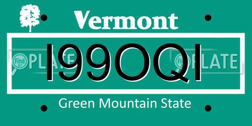 I99OQI Vermont License Plate