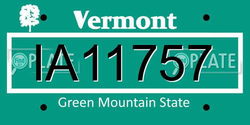 IA11757 Vermont License Plate
