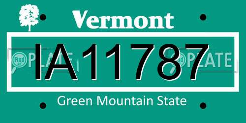 IA11787 Vermont License Plate