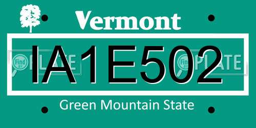 IA1E502 Vermont License Plate
