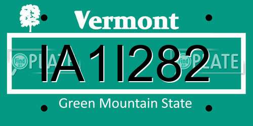 IA1I282 Vermont License Plate