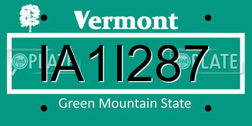 IA1I287 Vermont License Plate
