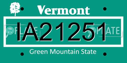 IA21251 Vermont License Plate