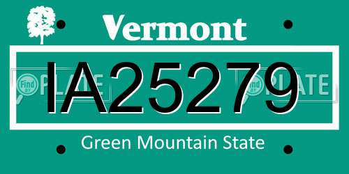 IA25279 Vermont License Plate