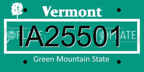IA25501 Vermont License Plate