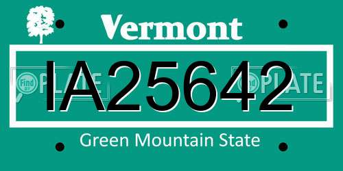 IA25642 Vermont License Plate