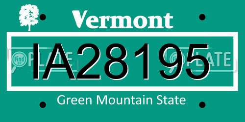 IA28195 Vermont License Plate