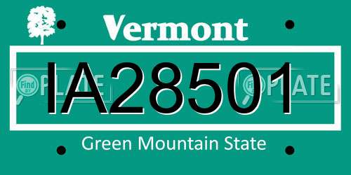 IA28501 Vermont License Plate