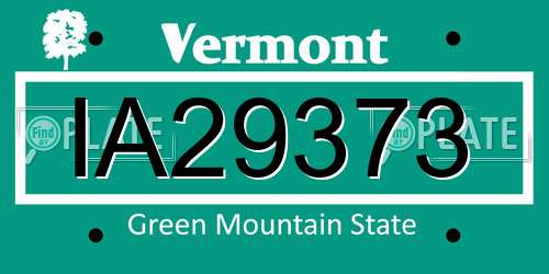 IA29373 Vermont License Plate