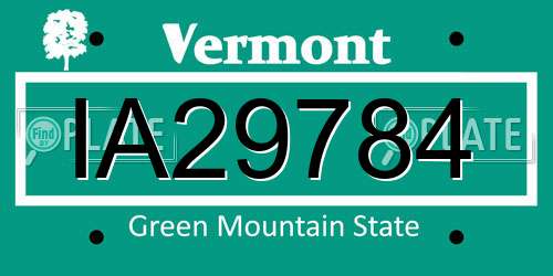 IA29784 Vermont License Plate