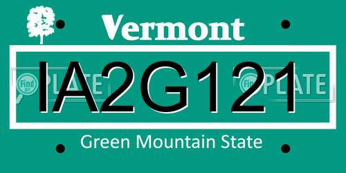 IA2G121 Vermont License Plate