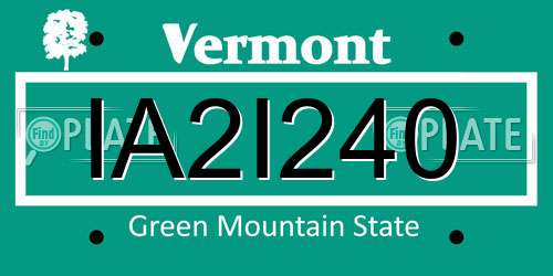 IA2I240 Vermont License Plate