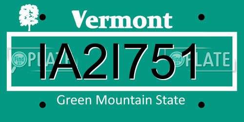IA2I751 Vermont License Plate
