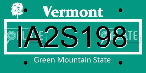 IA2S198 Vermont License Plate