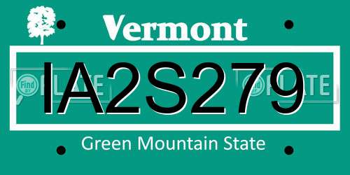 IA2S279 Vermont License Plate