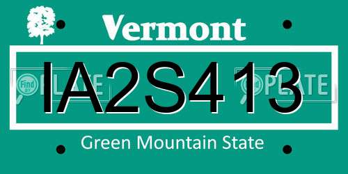 IA2S413 Vermont License Plate