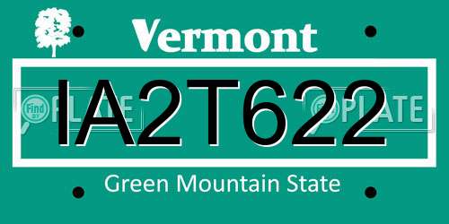 IA2T622 Vermont License Plate