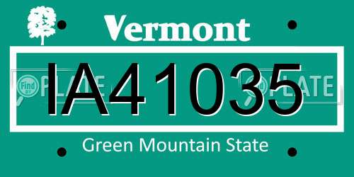 IA41035 Vermont License Plate