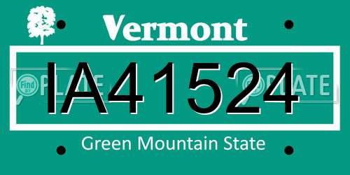 IA41524 Vermont License Plate