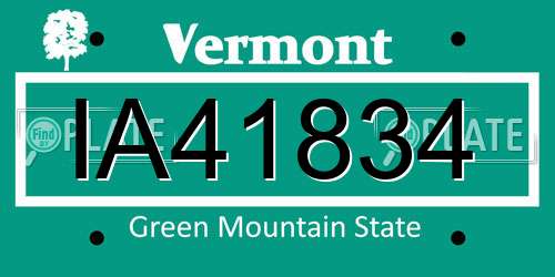 IA41834 Vermont License Plate