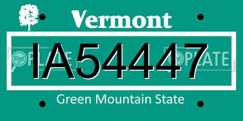 IA54447 Vermont License Plate