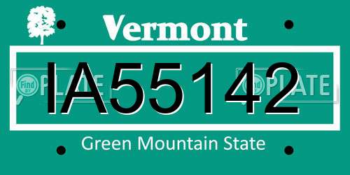 IA55142 Vermont License Plate