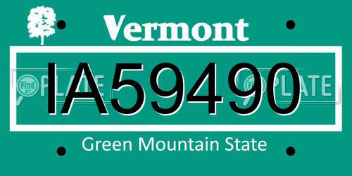 IA59490 Vermont License Plate