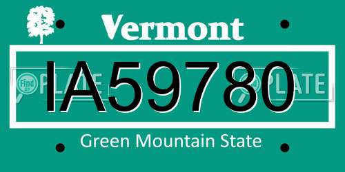 IA59780 Vermont License Plate
