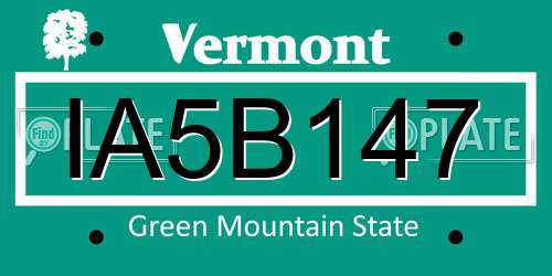 IA5B147 Vermont License Plate