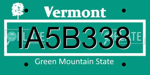 IA5B338 Vermont License Plate