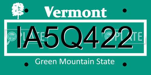 IA5Q422 Vermont License Plate