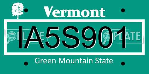 IA5S901 Vermont License Plate