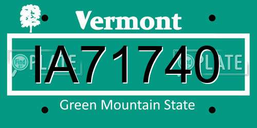 IA71740 Vermont License Plate