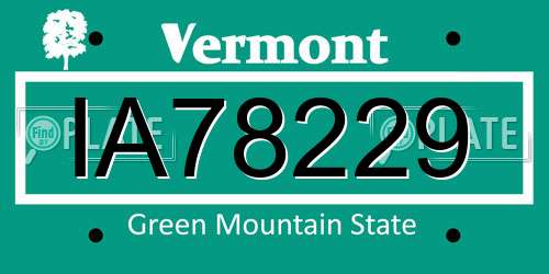 IA78229 Vermont License Plate