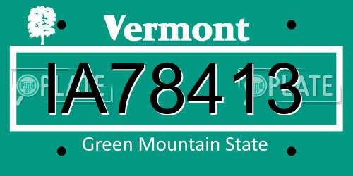 IA78413 Vermont License Plate