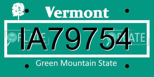 IA79754 Vermont License Plate