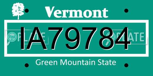 IA79784 Vermont License Plate