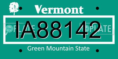 IA88142 Vermont License Plate